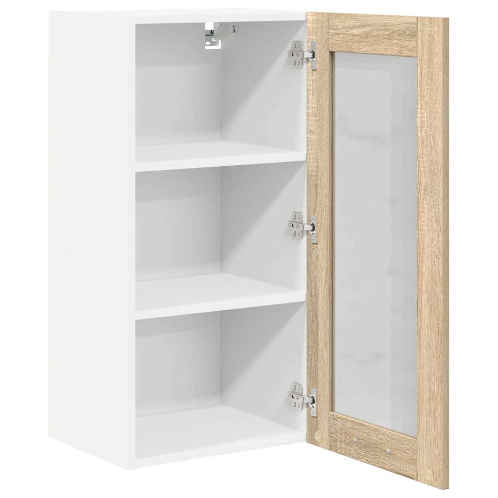 Hanging Cabinet with Door Riga 2 pcs Sonoma Oak 40 x 31 x 80 cm